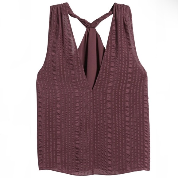 NEW FRAME PURPLE TEXTURED SILK HALTER TOP - Picture 9 of 9